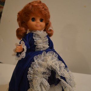 Collectible A GAMBINA DOLL Blue White Lace Stands Height approx. 11'